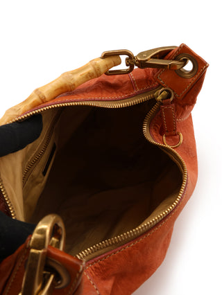 Bamboo Handle Hobo Bag