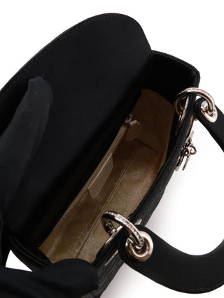 Lady Dior Mini Satin Rhinestone Handbag