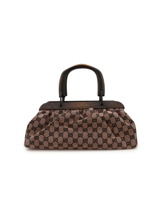 GG Wood Frame Top Handle Bag