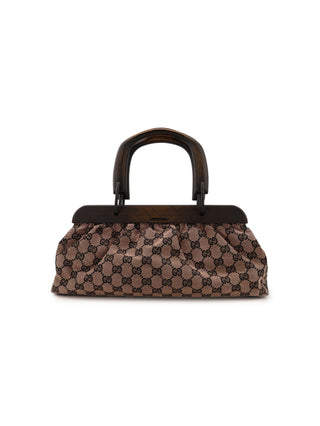 GG Wood Frame Top Handle Bag