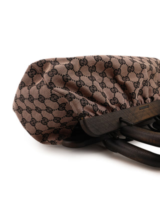 GG Wood Frame Top Handle Bag