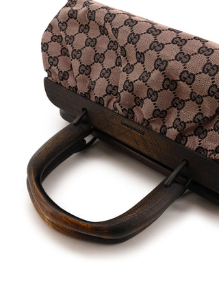 GG Wood Frame Top Handle Bag