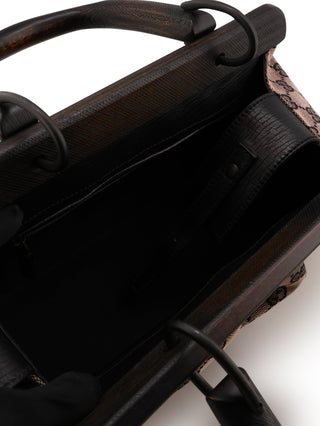 GG Wood Frame Top Handle Bag