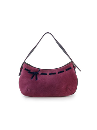 Suede Ribbon Handle Bag