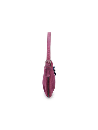 Suede Ribbon Handle Bag