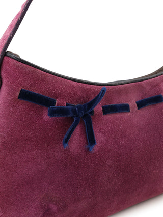 Suede Ribbon Handle Bag