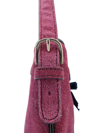 Suede Ribbon Handle Bag