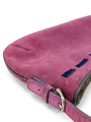 Suede Ribbon Handle Bag